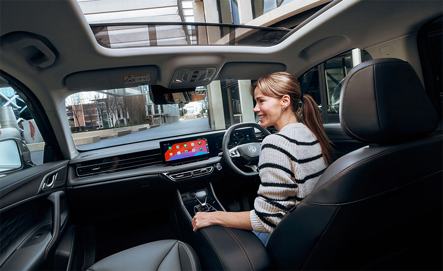 Interior shot with sunroof open