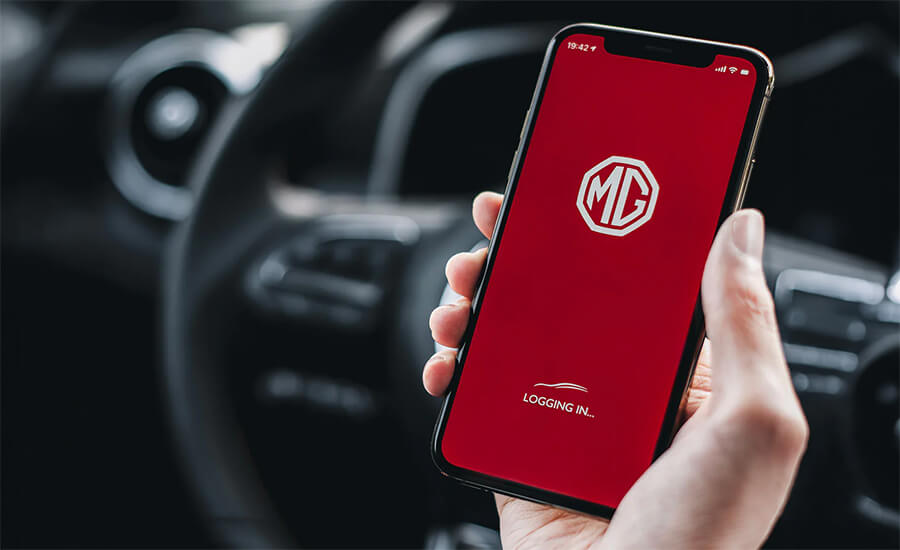 MG roadside assistance using the mobile app